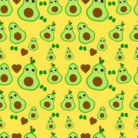 Avocado seamless pattern vector