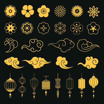 Chinese traditional new year elements collection