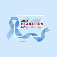 mundo diabetes día. diabetes conciencia día. celebrado cada año en noviembre 14 vector