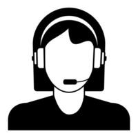 Call center support operator icon vector