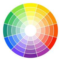 Color wheel with colors and gradients. Circular color scheme isolated. Vector illustration