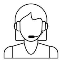 Call center support operator icon vector