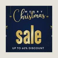 Christmas discount promo offers sale holiday seasonal banner. Modern Xmas banner design. Winter holidays social media poster. Merry Christmas and Happy New Year shopping promotion post vector
