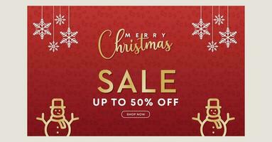 Christmas discount promo offers sale holiday seasonal banner. Modern Xmas banner design. Winter holidays social media poster. Merry Christmas and Happy New Year shopping promotion post vector