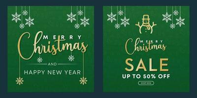 Christmas discount promo offers sale holiday seasonal banner. Modern Xmas banner design. Winter holidays social media poster. Merry Christmas and Happy New Year shopping promotion post vector