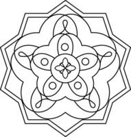 Diwali Rangoli Outline Element vector