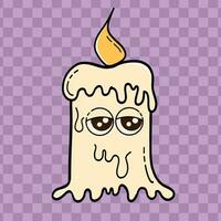 Candle Character. Clipart for cards, invitations, fabrics, prints, stickers. Vector Illustration.