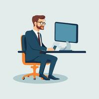 Man working vector on white background