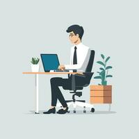 Man working vector on white background