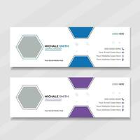 Email Signature Corporate Template Design Or Email Banner Template Design vector