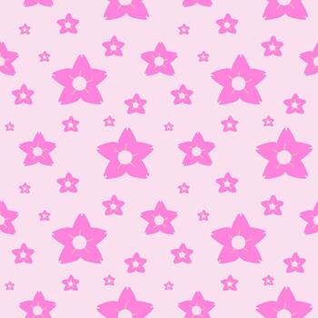 Seamless pattern with pink flower use for background design, print, social networks, packaging, textile, web, cover, banner and etc. vector