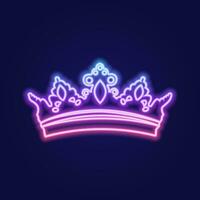 A set of neon gradient crowns. Vector illustration