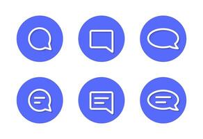 Comment, message, chat icon vector in blue circle