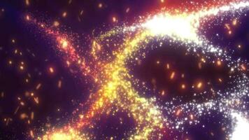 abstrakt festlich hell Hintergrund von Gelb Feuerwerk Feuerwerk grüßt und feurig Funken video