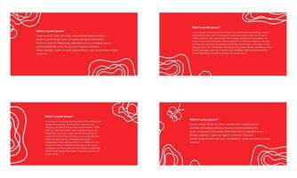 a set of simple red backgrounds banner with abstract ornaments with examples of lorem ipsum text in them. vector