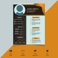 FREE CLEAN RESUME DESIGN TEMPLATE vector