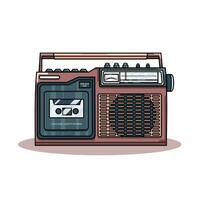 Vintage Radio tape player vector illustration