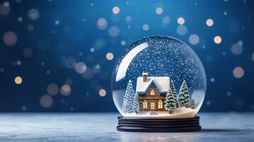 Snow Globe Sparkling In Shiny Background photo