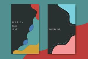 Colorful Happy New Year Bundle Template vector