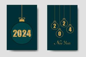 Happy New Year 2024 Template Bundle vector