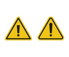 Attention icon set. Warning sign. Hazard warning attention sign with exclamation mark symbol vector