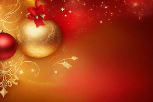hermosa rojo antecedentes con oro Navidad elementos con espacio para texto foto