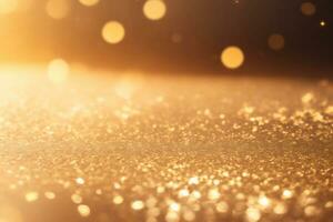 beautiful golden background with golden bokeh space for text photo