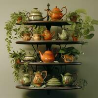 corner rack with pots photo