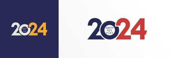 2024 Happy New Year logo design. Set of creative number concepts vector