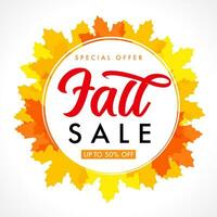 Fall Sale, up to 50 off web banner vector