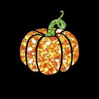 Creative glittering pumkin icon. vector