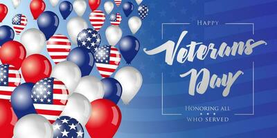 Happy Veterans Day USA creative banner vector