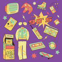 90s asset objects bundle vector