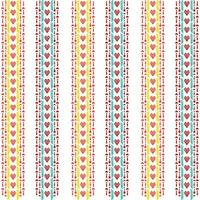 A colorful border with heart-shaped pattern vector