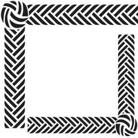 A black and white zig zag pattern with a square frame vector