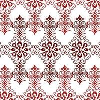 A vibrant red and white ornamental pattern, seamless border vector