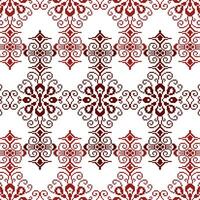 A vibrant red and white ornamental pattern, seamless border vector