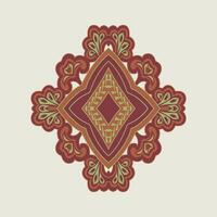 A vibrant red and yellow pattern on a crisp white background vector