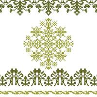 A beautiful cross stitch snowflake pattern vector