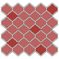 A red and white mosaic pattern on a white background vector