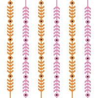 A vibrant border patterns of pink and orange flowers against a clean white background vector