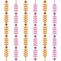 A vibrant border patterns of pink and orange flowers against a clean white background vector