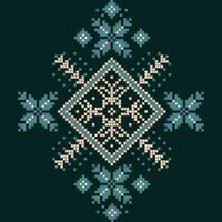 A cross stitch pattern with a diamond in the middle vector