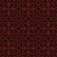 A bold and striking red and black stitched feel like pattern on a dark background, repeated seamless pattern vector