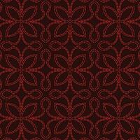 A bold and striking red and black stitched feel like pattern on a dark background, repeated seamless pattern vector