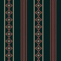 Abstract red and white repeated seamless border pattern on a black background vector