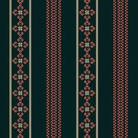 Abstract red and white repeated seamless border pattern on a black background vector