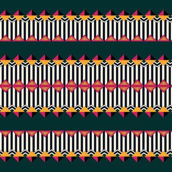 A colorful geometric striped pattern on a dark background vector