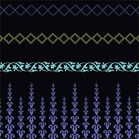 Illustration of four unique patterns on a black background vector