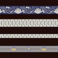 A set of four decorative borders in blue and white vector